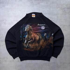Vintage 80’s Arizona Desert Horses Western AOP Sweatshirt